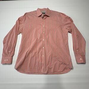 Stone Rose Men's Size 5 (XL) Orange Plaid Luxury Button Up Shirt